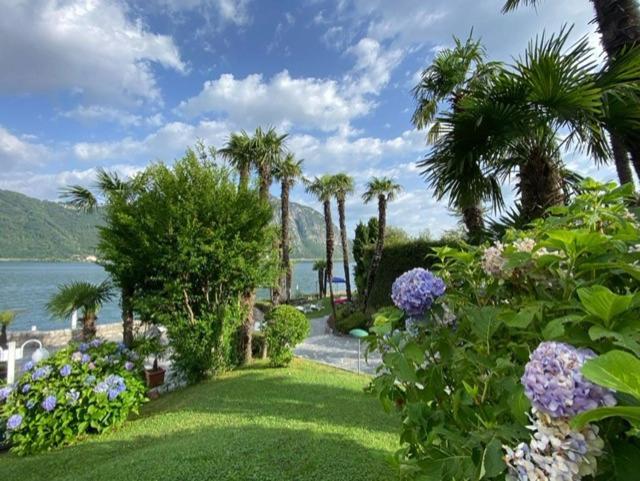 Luganersee, Pool, Strand, Parkplatz, Suite Bissone Exteriér fotografie